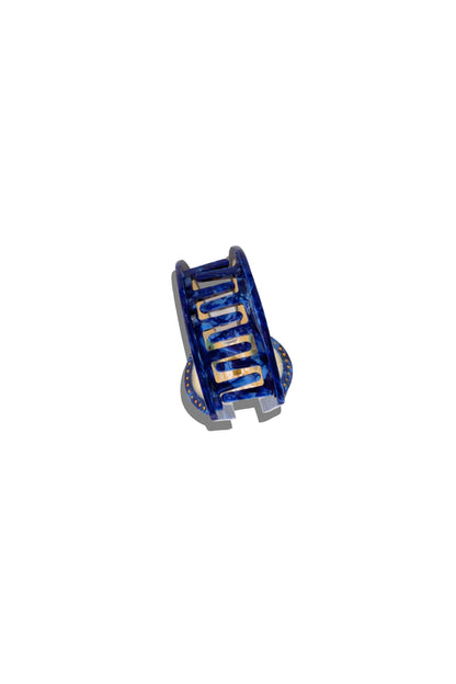 Blue Heart Lucky Eye Claw Clip on a white background