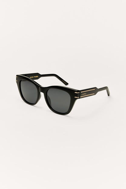 Front Row Sunglasses shown in polished black