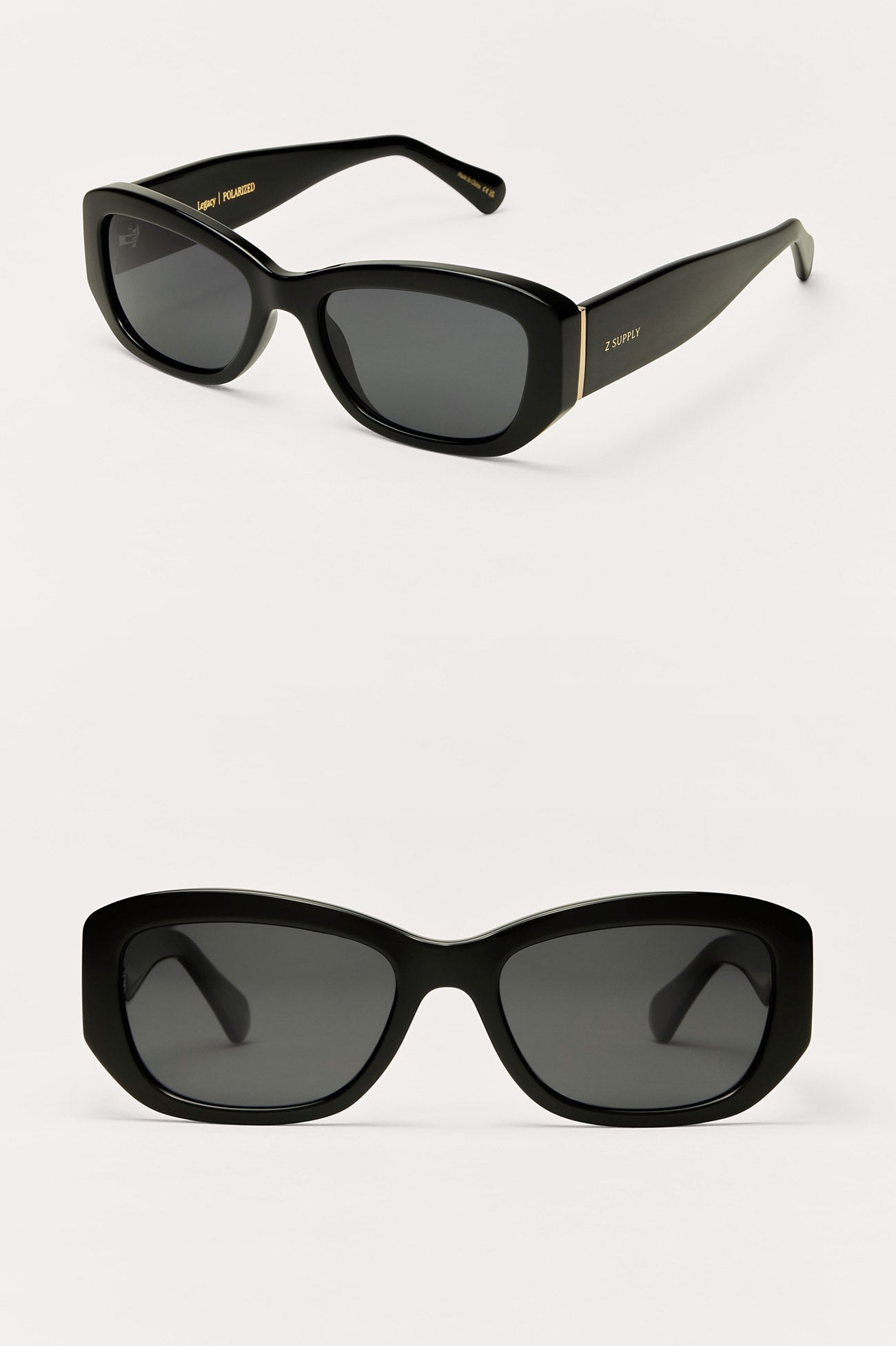 Legacy Black sunglasses with a white background