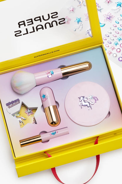 Makeup set with unicorn design in a Super Smalls branded box