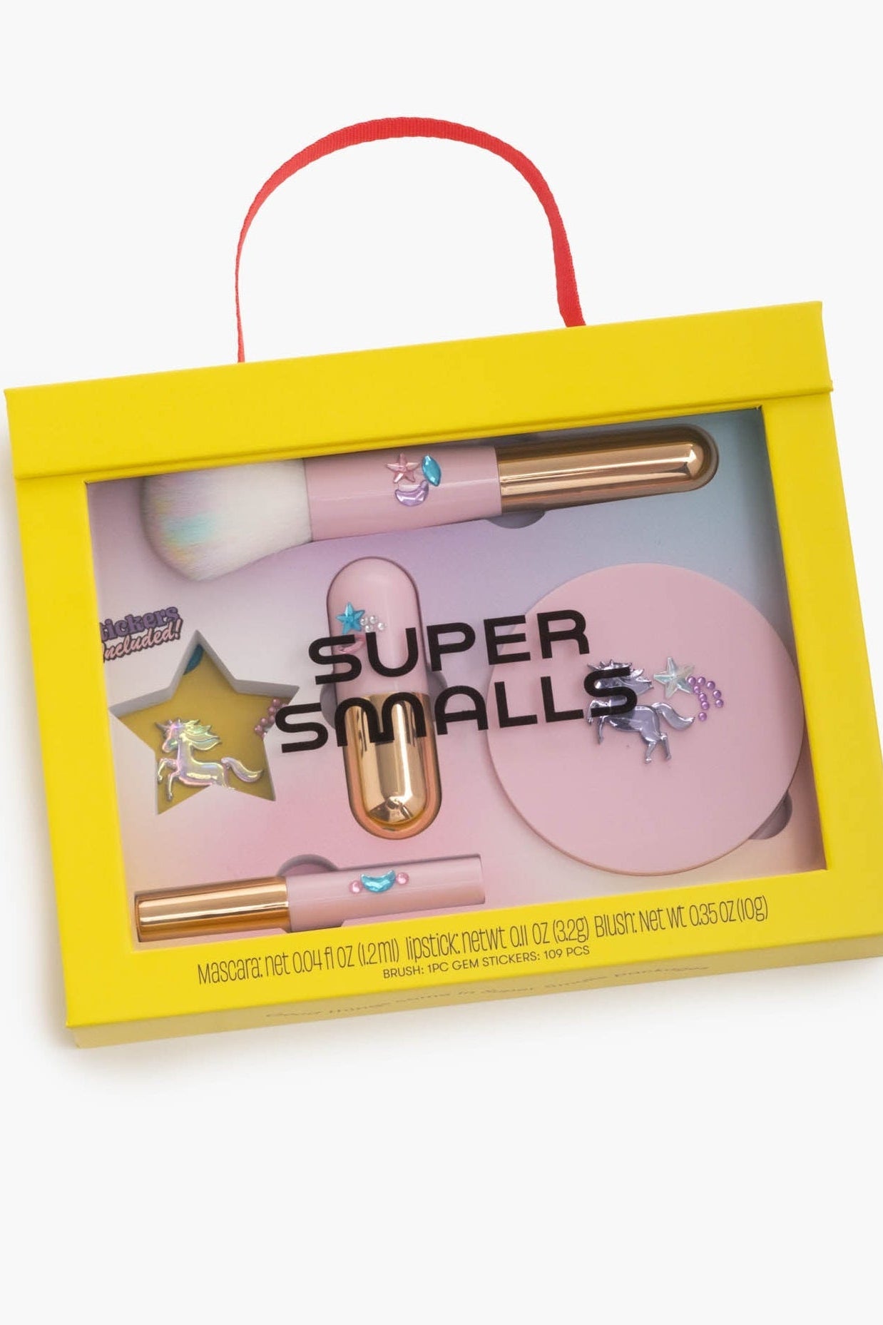 Unicorn Makeup set in a yellow box with 'Super Smalls' branding on a white background