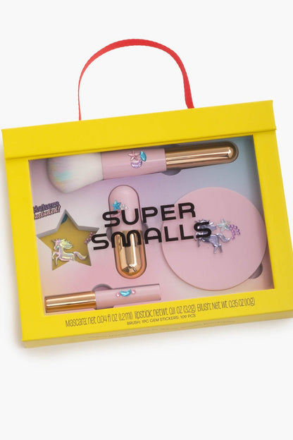 Unicorn Makeup set in a yellow box with 'Super Smalls' branding on a white background