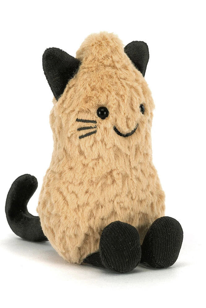 Peanut Cat Plushie tan and black