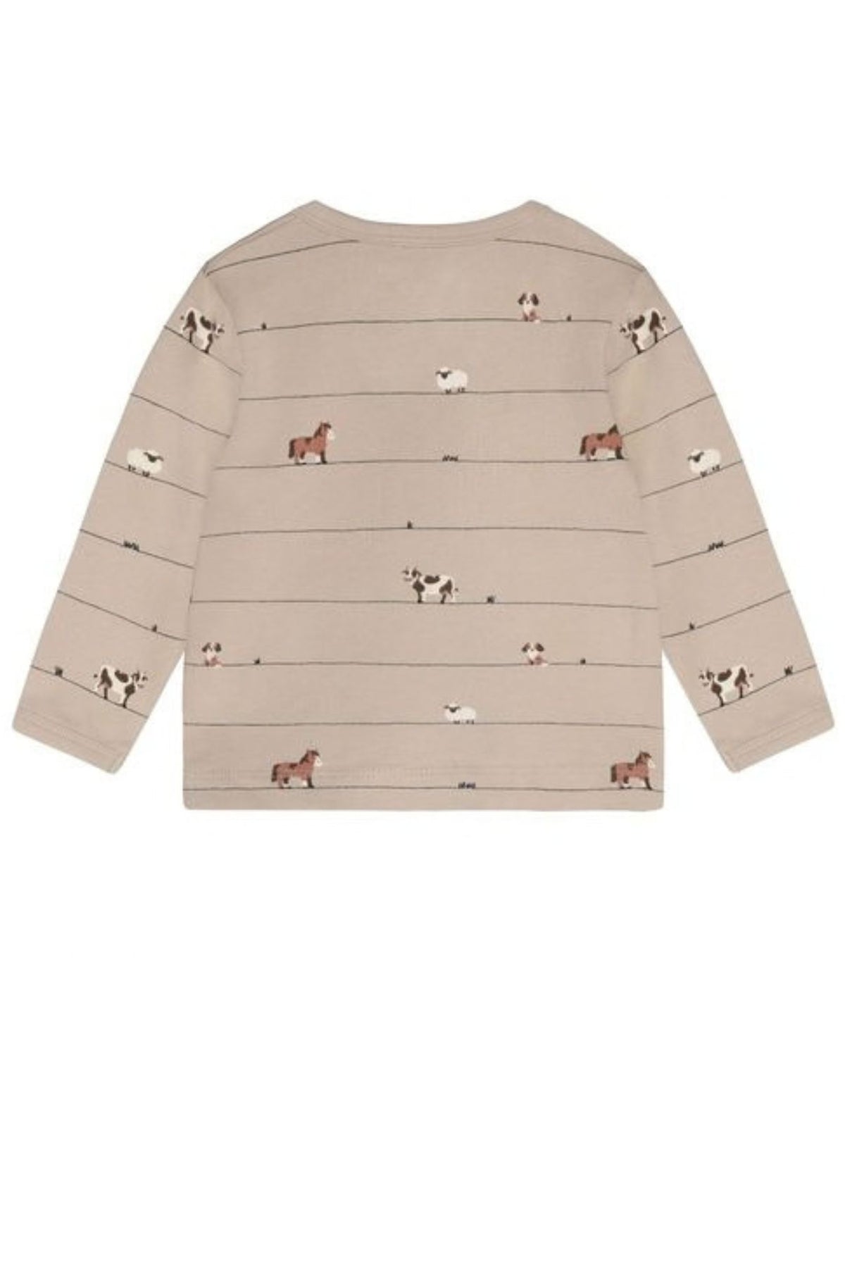 Feather Grey Long Sleeve Farm Animals Top 