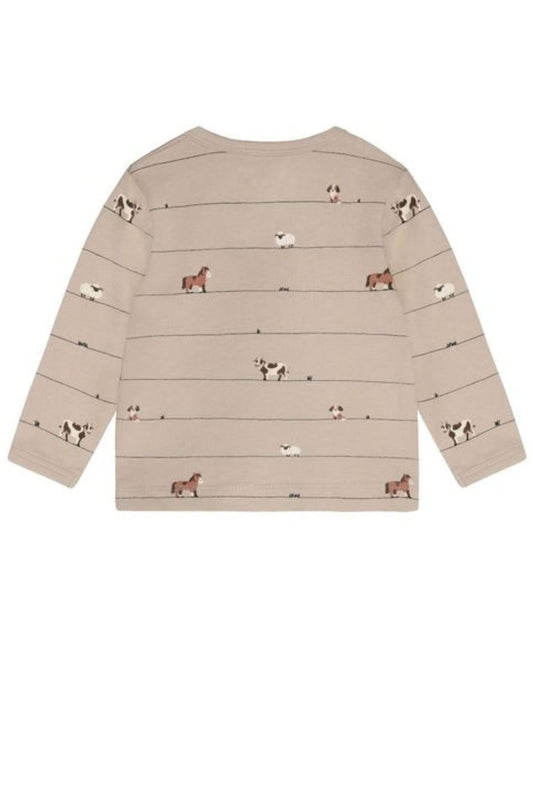 Feather Grey Long Sleeve Farm Animals Top 