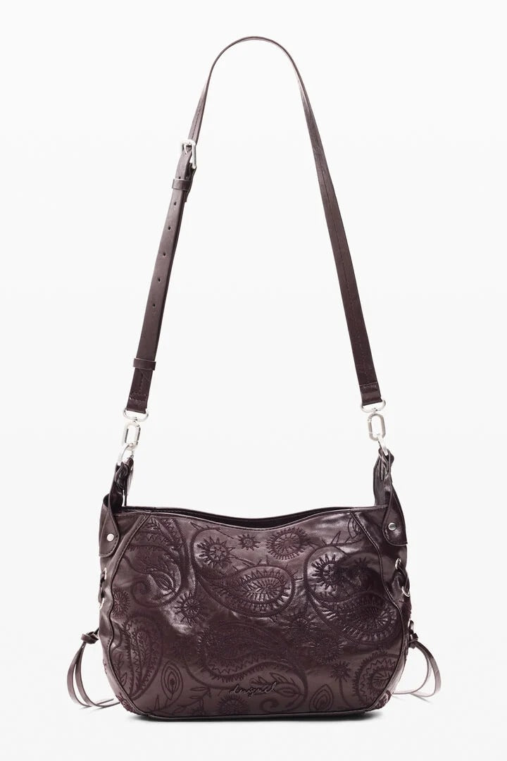 Medium Bordeaux Quilted Shoulder Bag