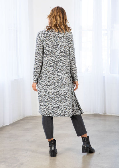 PRINTED HACCI LONG SLEEVE LONG CARDIGAN