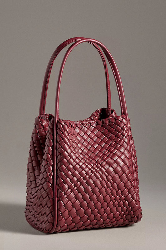 Hollace mini tote woven wine