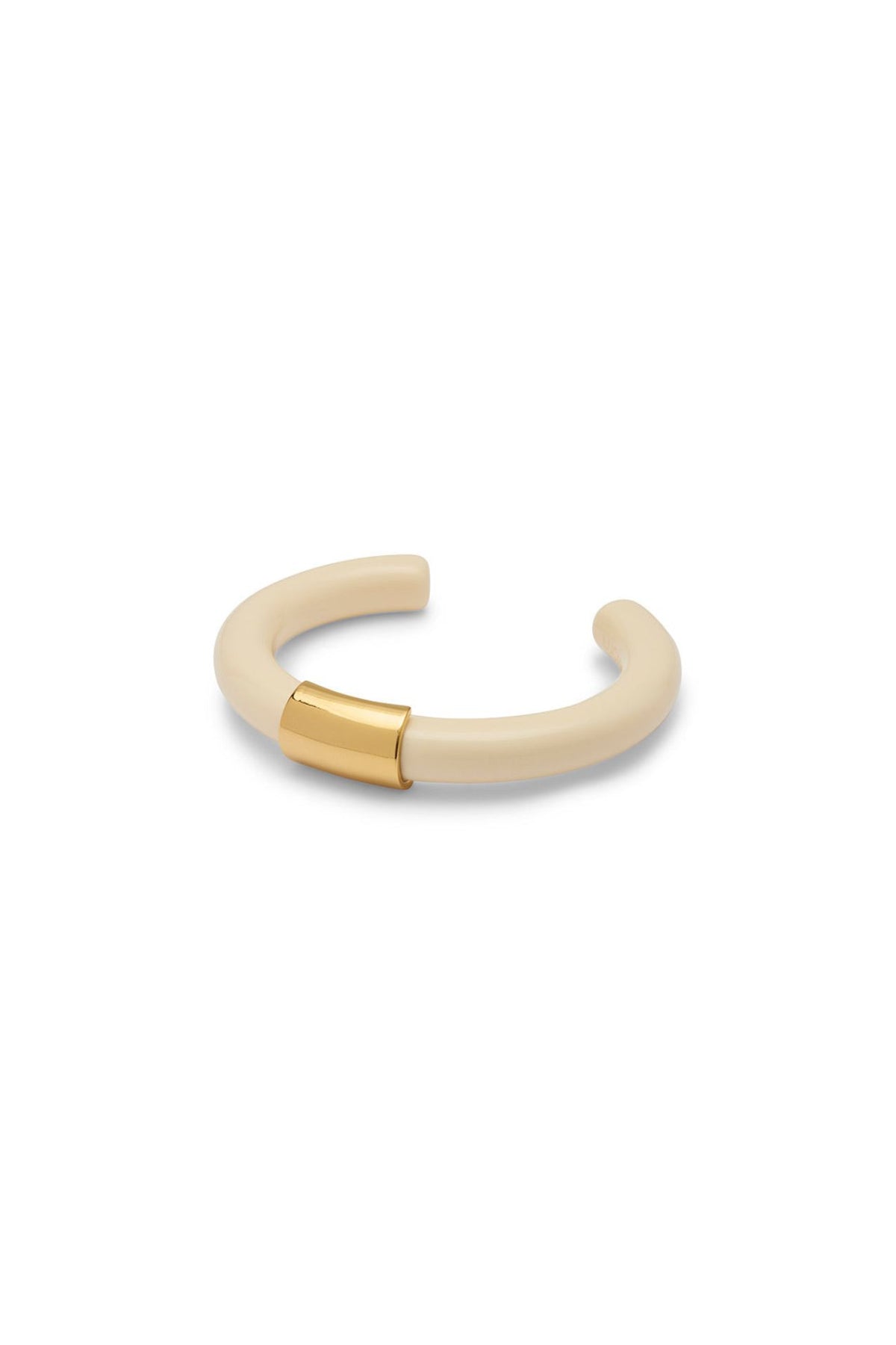 Resin cuff bracelet in ivory and gold 
