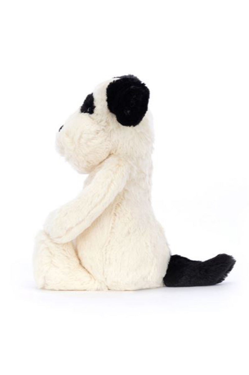 Bashful Stuffed medium puppy in black n cream side view