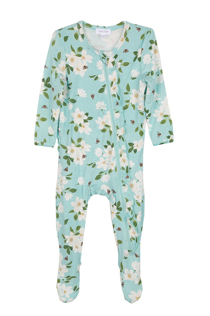 FLORAL RUFFLE FOOTIE ONESIE