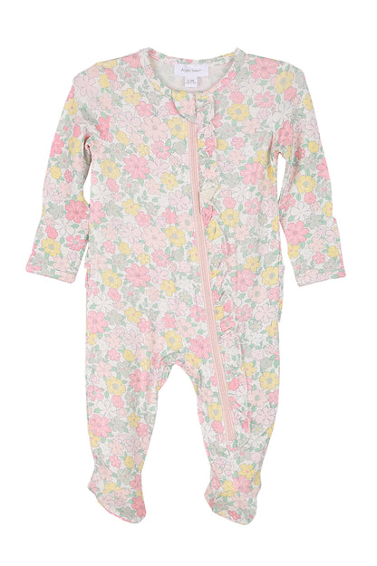 FLORAL RUFFLE FOOTIE ONESIE