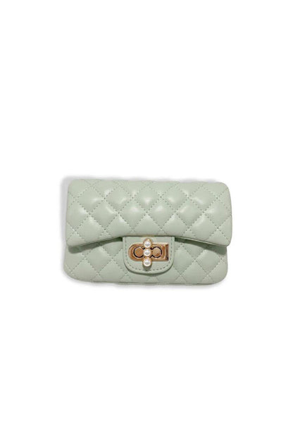 PEARL CLOSURE QUILTED PURSE