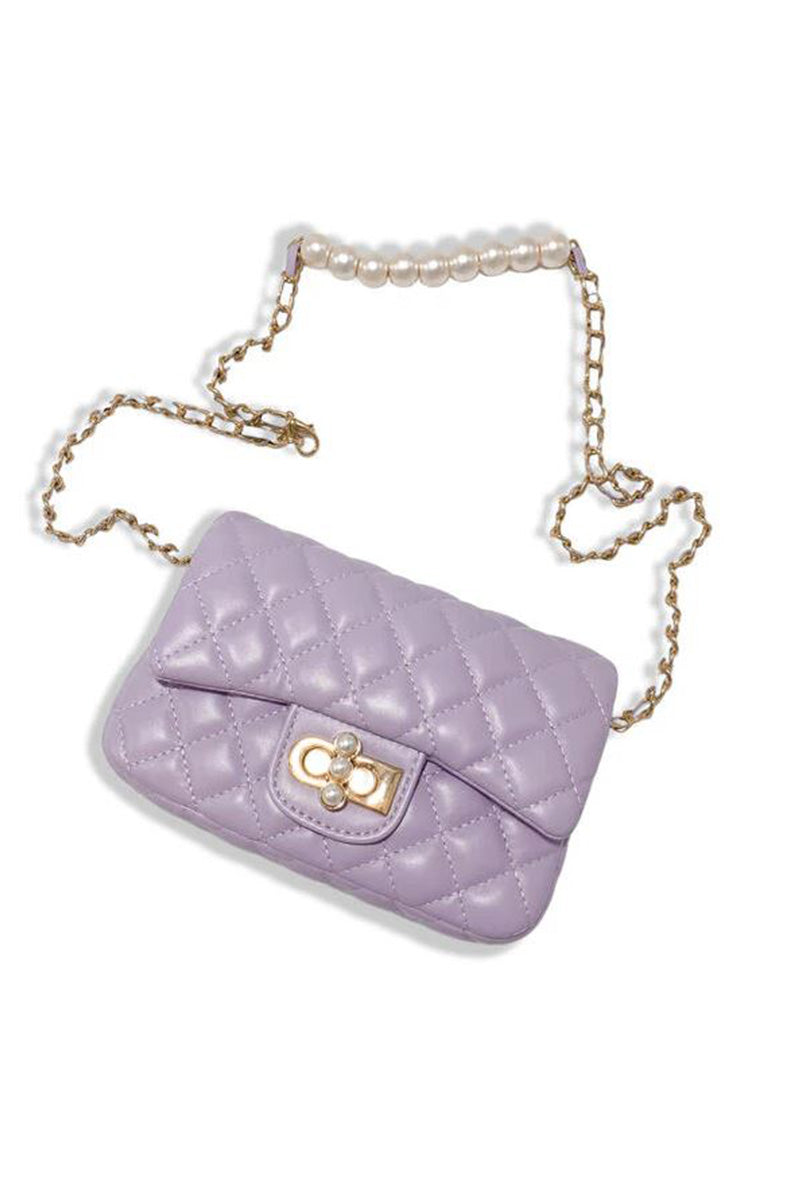 PEARL CLOSURE QUILTED PURSE