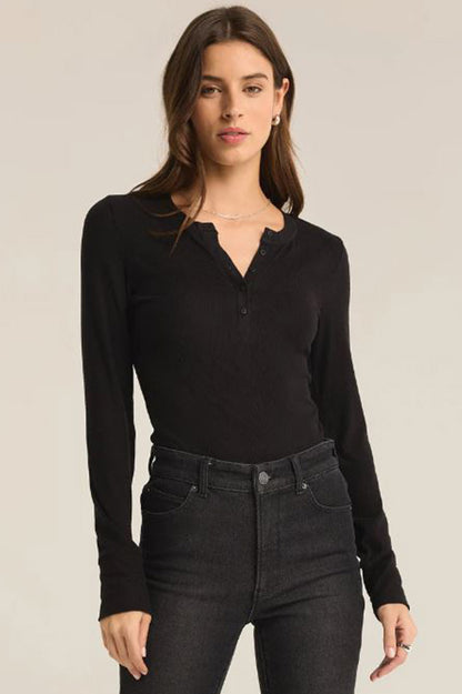 SCARLET RIB HENLEY