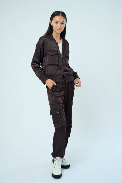 ENIKA VISCOSE SATIN TWILL CARGO JOGGER