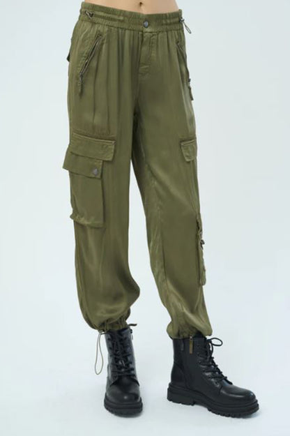 ENIKA VISCOSE SATIN TWILL CARGO JOGGER