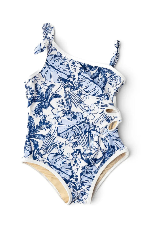 DAISY ONE PIECE SWIMSUIT IN TIKI TIDES FRONT VIEW