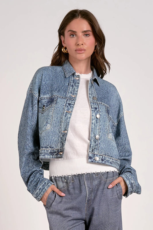 juliana denim cropped jacket in denim style view