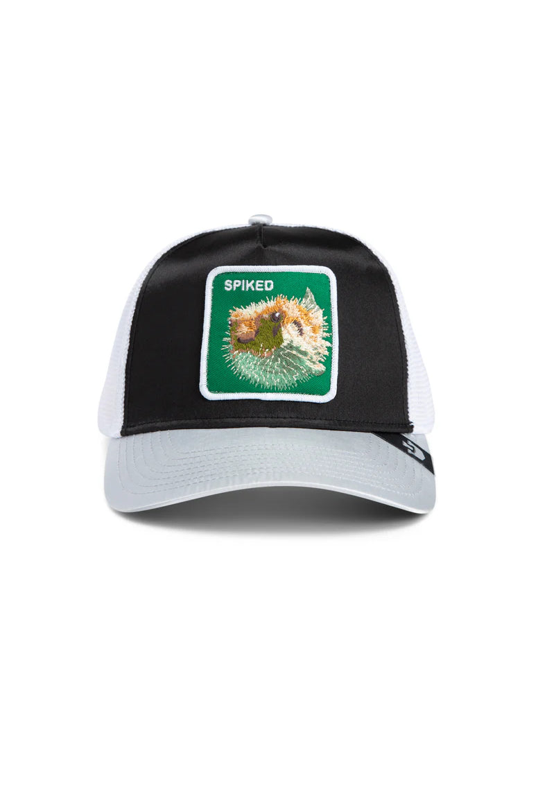 the get blown trucker hat in black front view