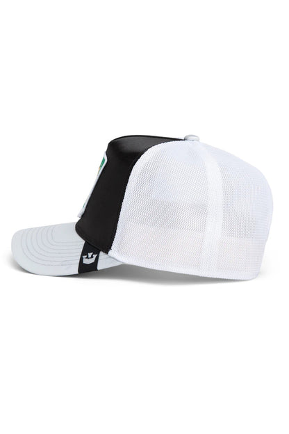 the get blown trucker hat in black side view