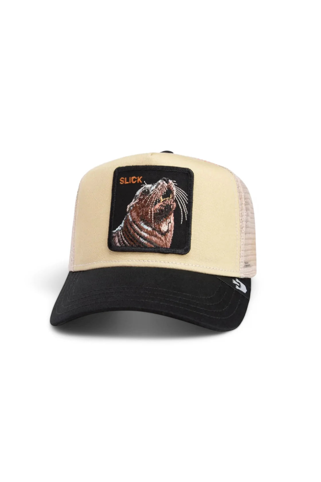The slick seal trucker hat front view
